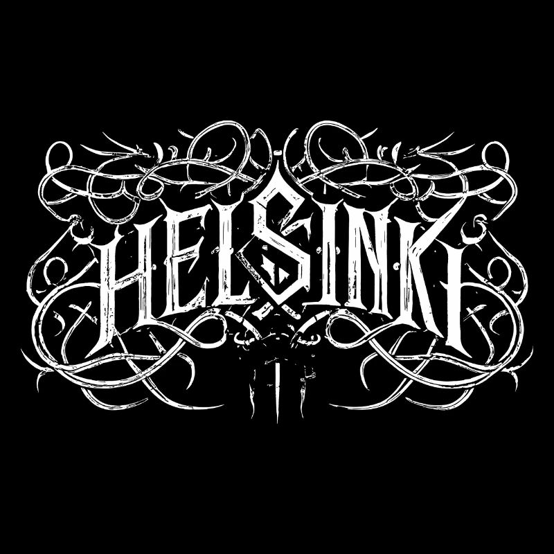 Typographie Helsinki Heavy Metal Headbanger