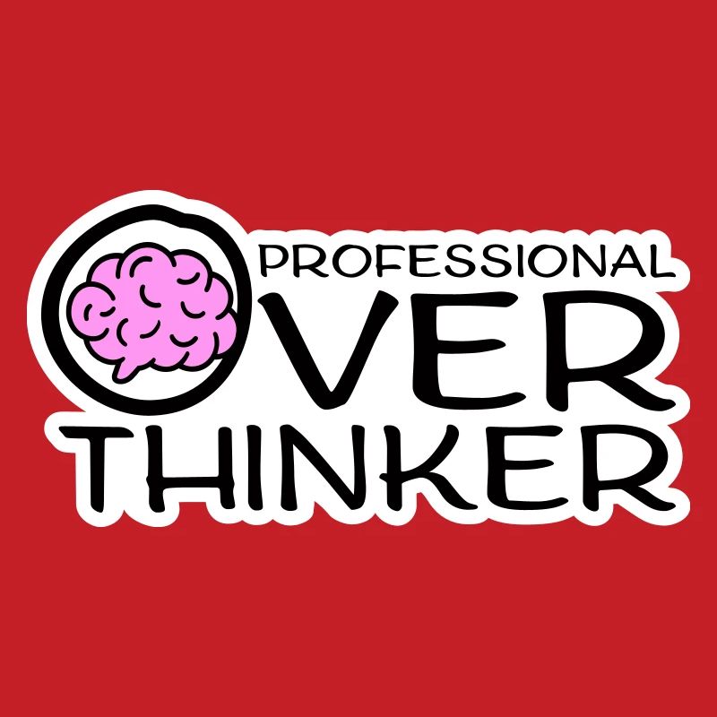Professional Overthinker Funny Brooding Anxiety Logo