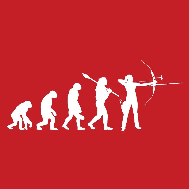 Evolution der Bogenschießfrau Bogenjägerin Sportgeschenk