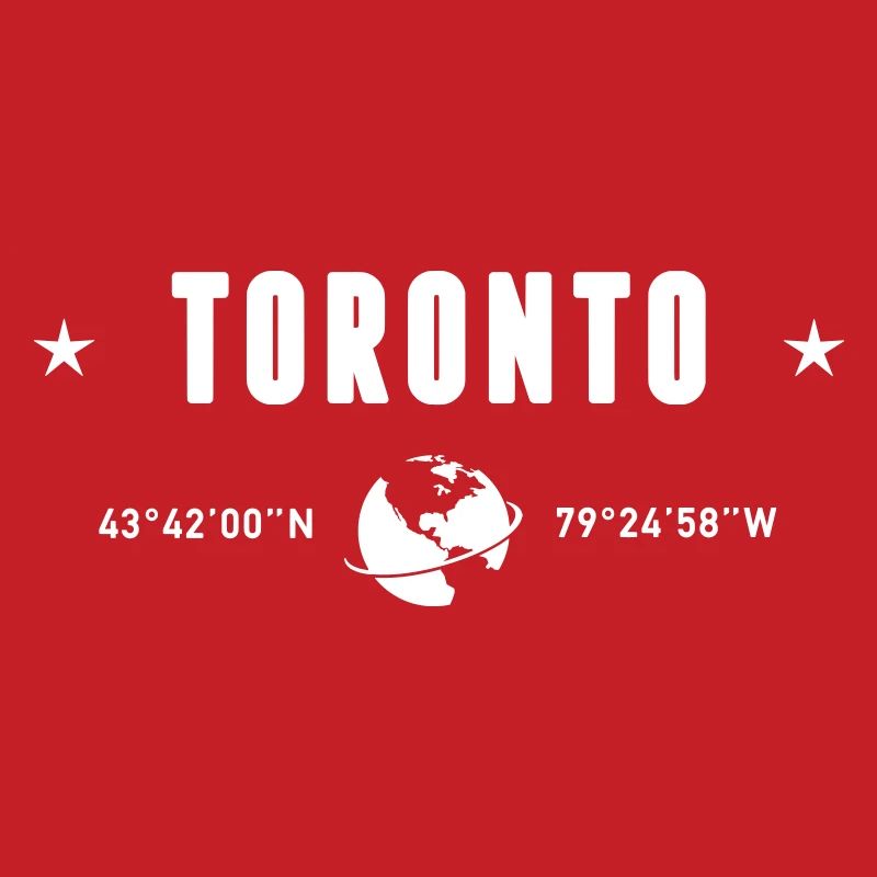 Toronto Canada Coordinates Planet Earth White