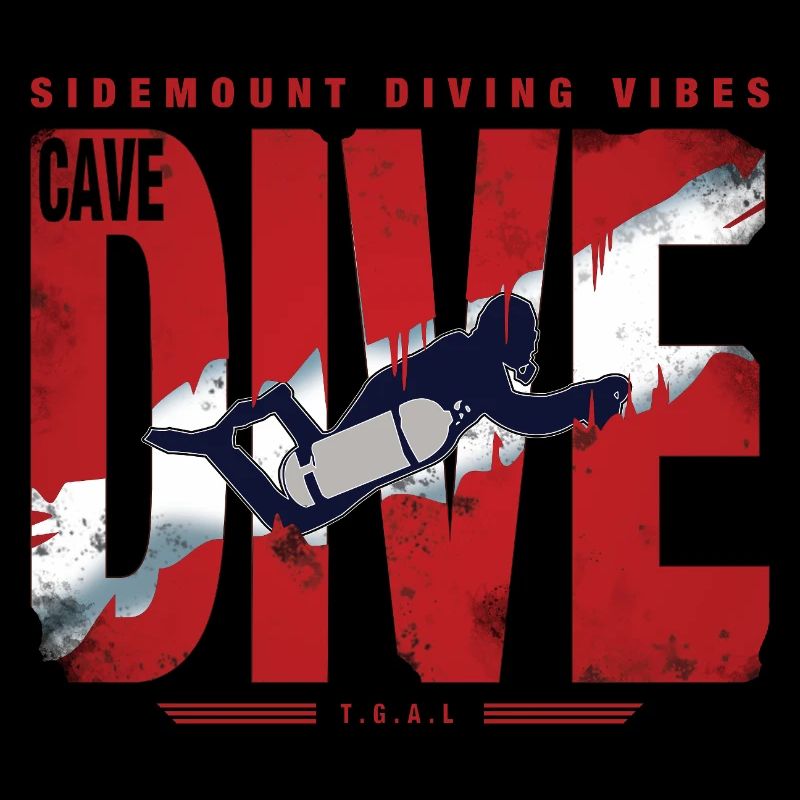 Diving Cave Diver Graphic