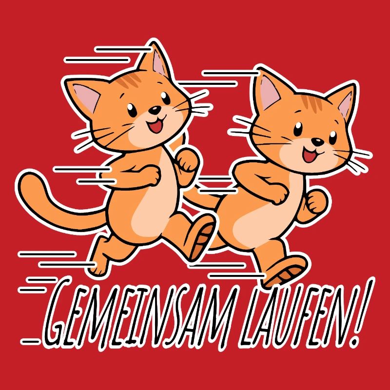 Courez ensemble ! Équipe de course des chats mignons !