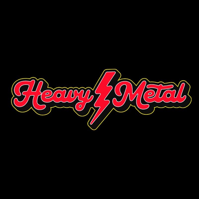 Logo du script de l’éclair en métal lourd