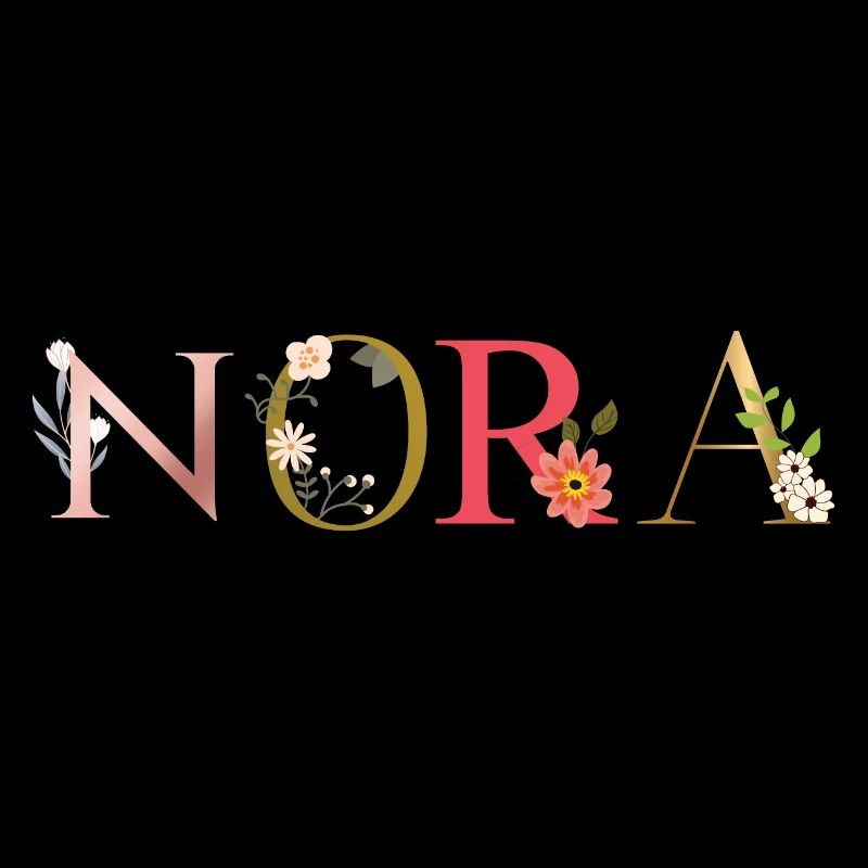 Nom NORA décoré de fleurs