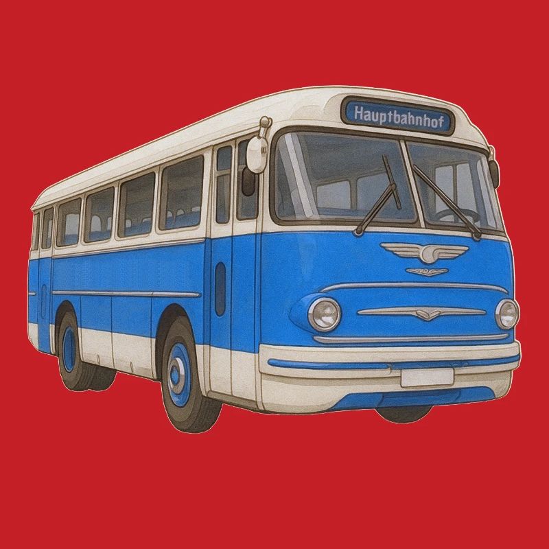 Alter blauer Bus