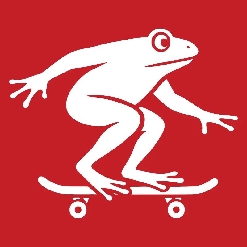 Minimalist Frog Toad Toad Skateboarder