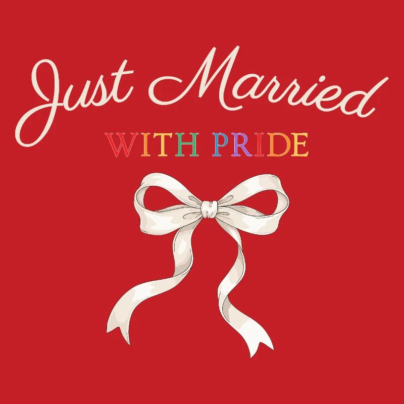Just Married Pride Bow