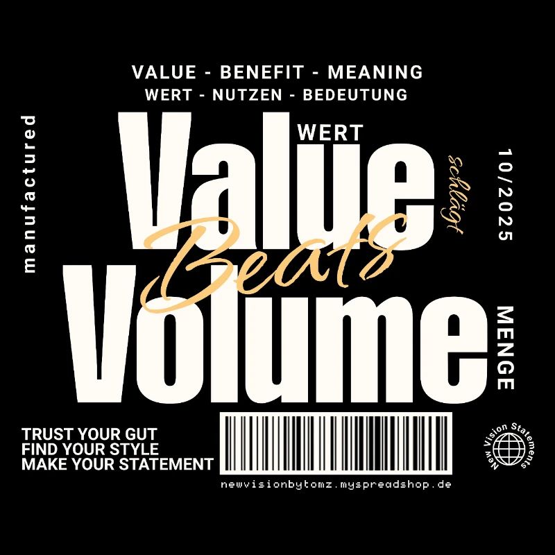 Value Beats Volume – Statement Design (Dark)