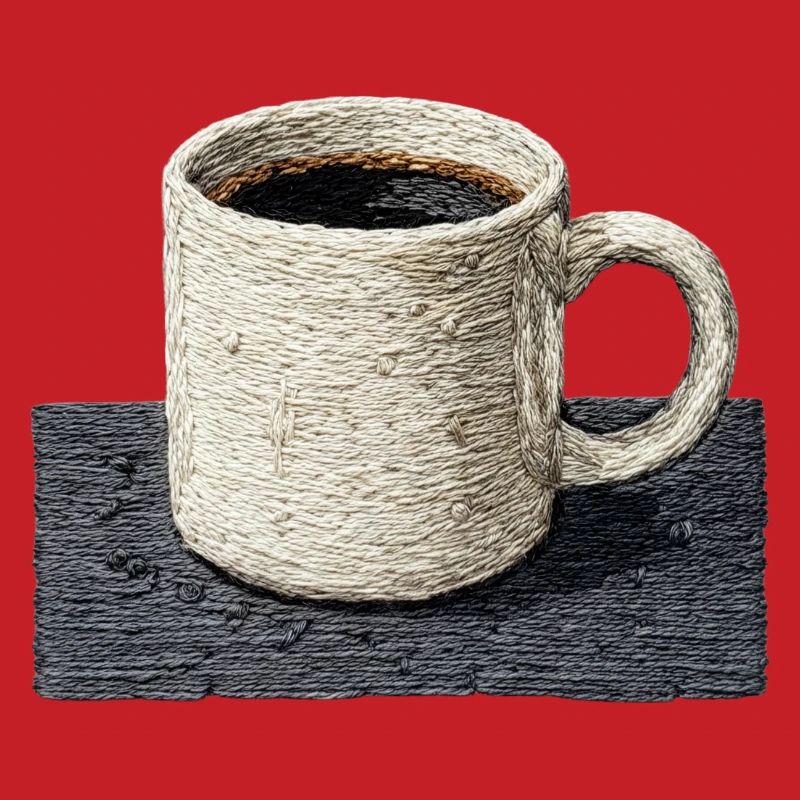 Embroidered mug filter coffee slow coffee (printed)