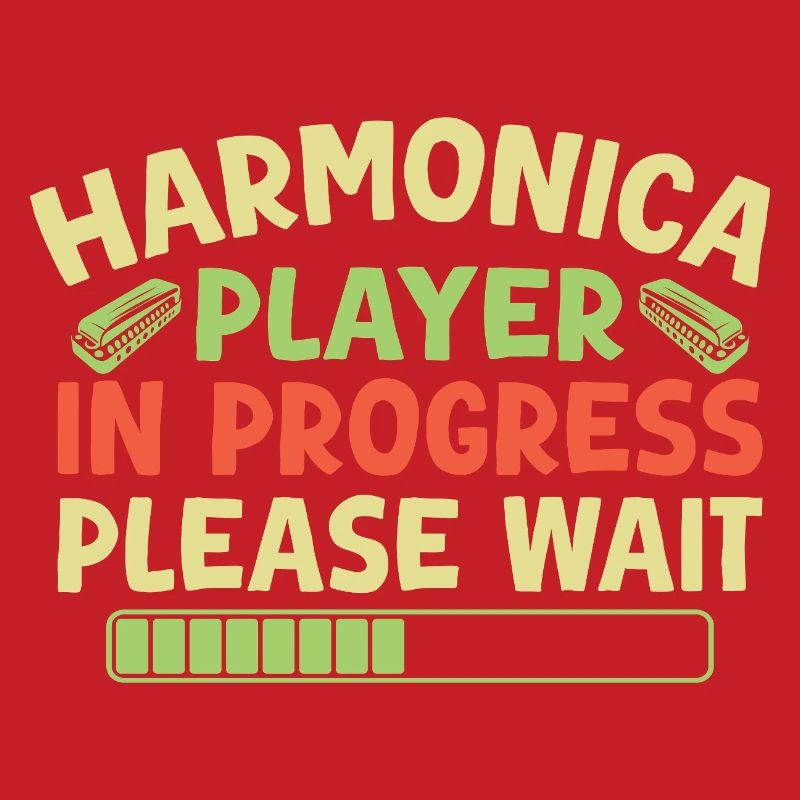 Funny Harmonica Player In Progress Harmonica