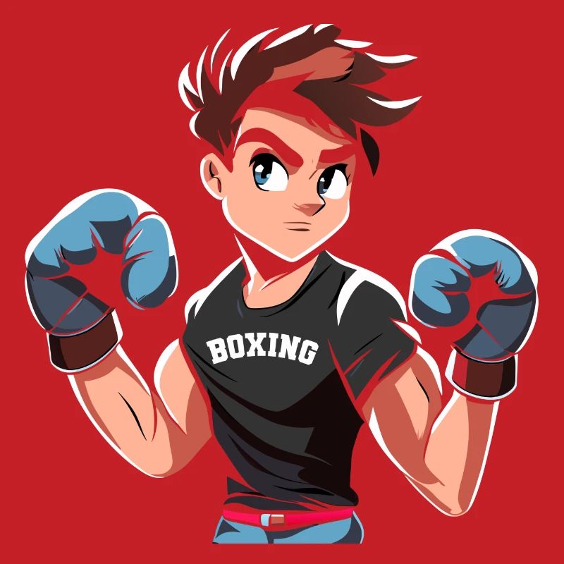 Conception de boxe adolescente avec des gants de boxe