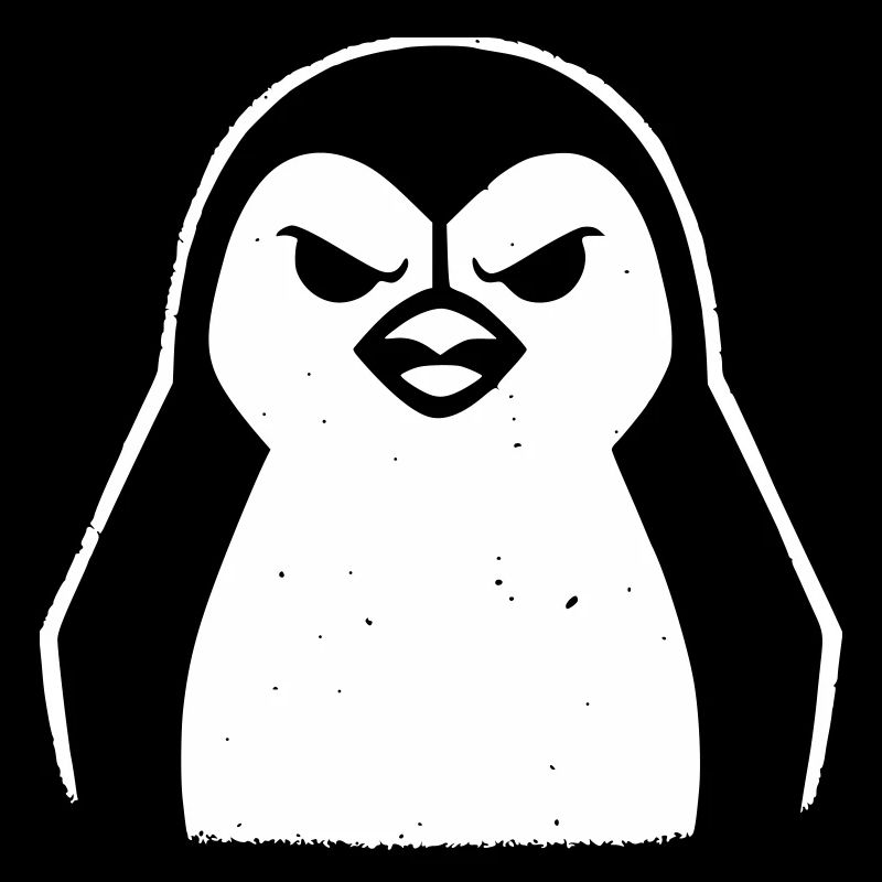 penguin stencil grunge minimalist-vector Linux