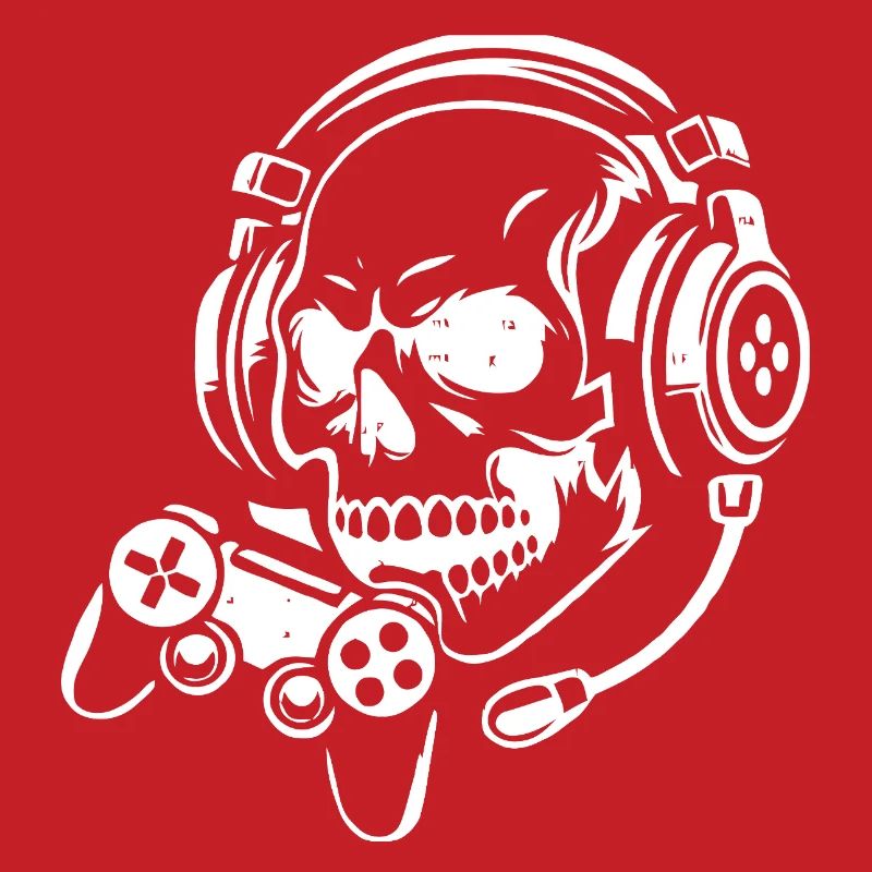 Crâne avec conception de casque de jeu