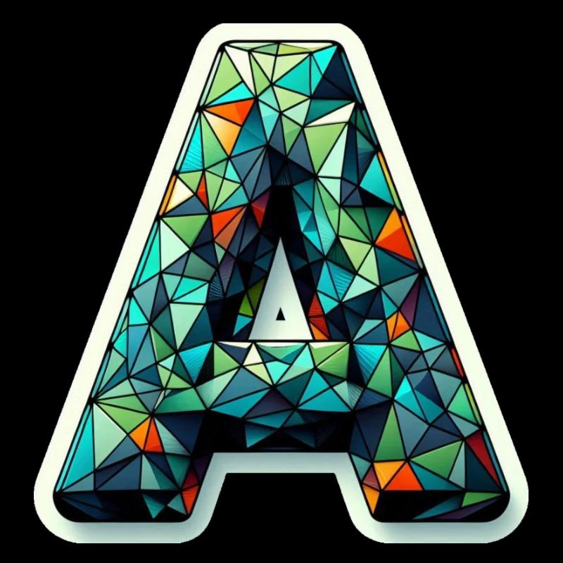 Buchstabe A Polygon bunt