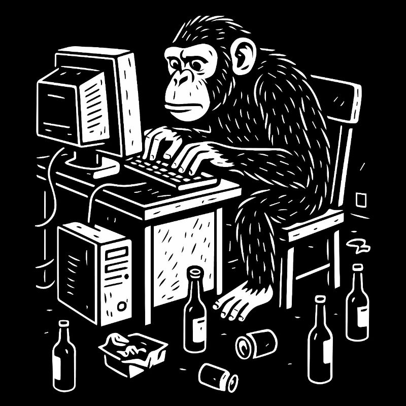 Codeur singe de bureau