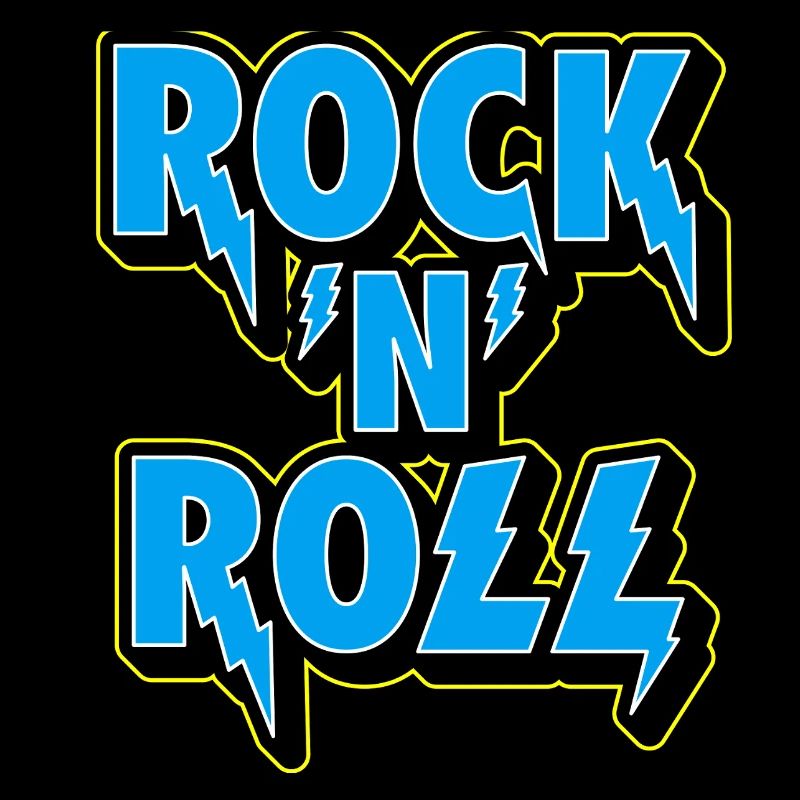 Rock 'N' Roll Typographic 3D Logo