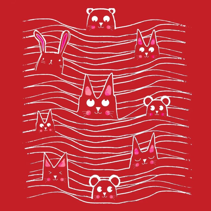 Cat - mouse - rabbit - bear - drawing illustration