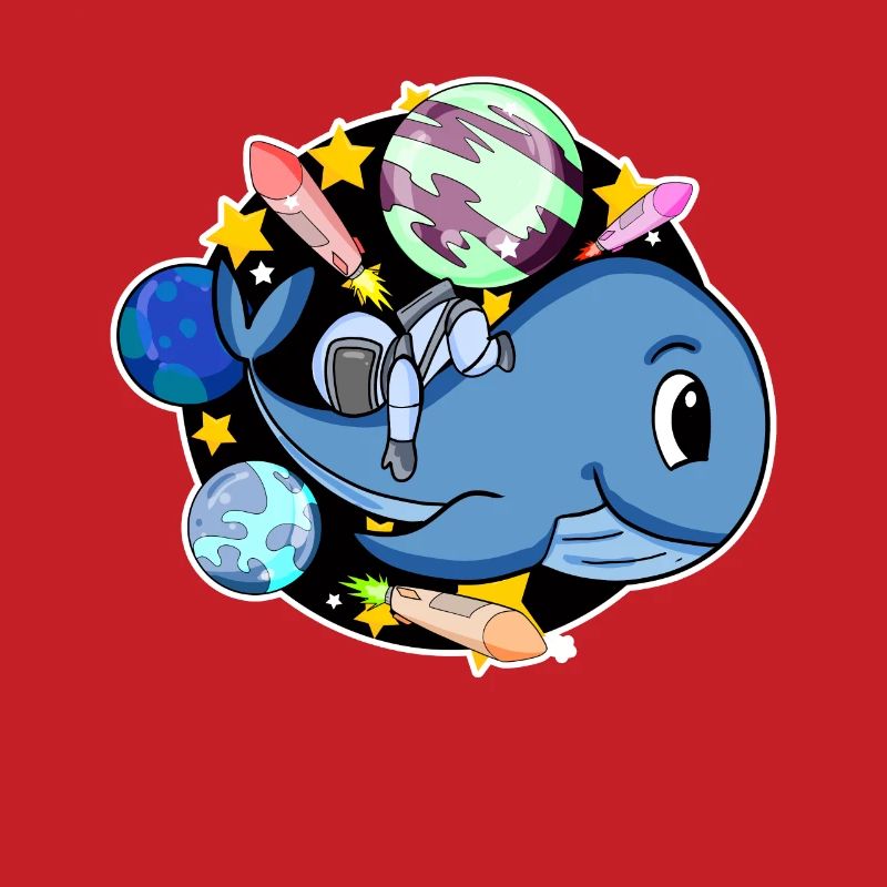 Astronaute dans l’espace avec une baleine