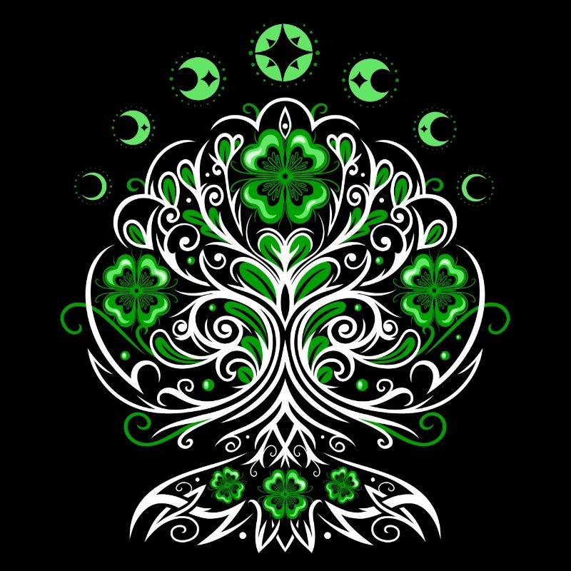 St Patricks Day Lebensbaum mit Mondphasen