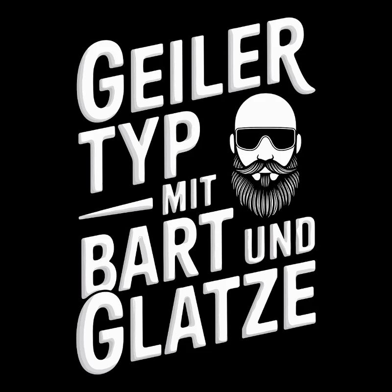 Geiler Typ Mit Bart & Glatze Glatzkopf Bartträger