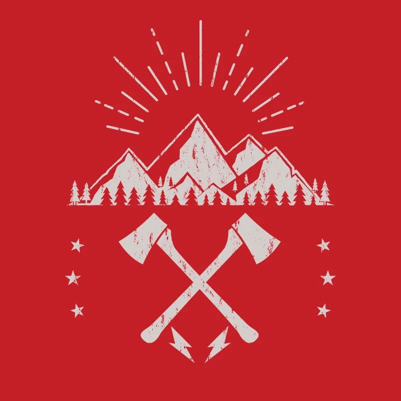 Rugged Mountain Sunrise Axe Emblem