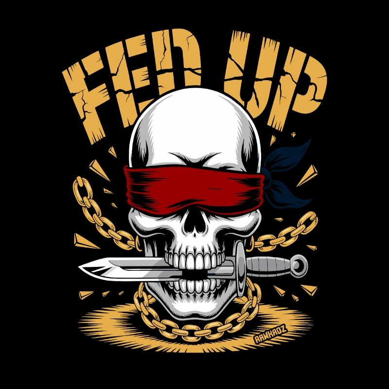 Blind skull with chain, muzzle full