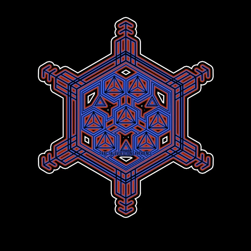 Expérience d’évolution fractale Motif hexagone étoile