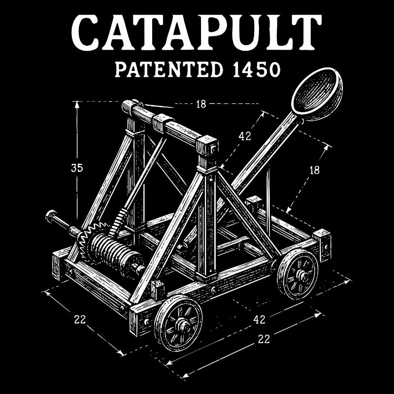 Conception de plan mécanique de catapulte