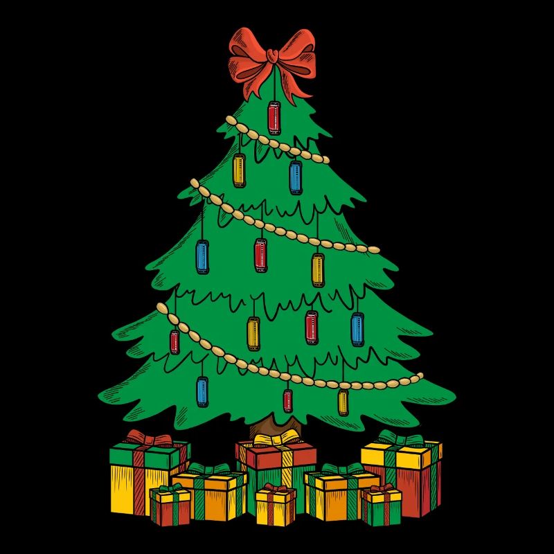 Funny Harmonica Player Christmas Tree Harmonica