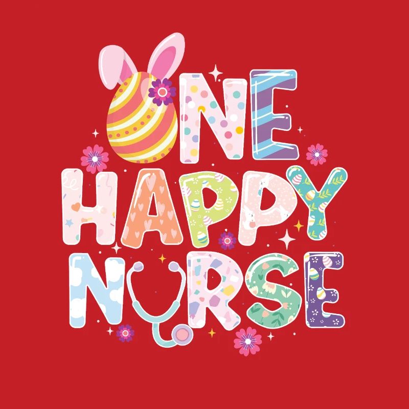 One Happy Nurse Easter RN Spring Fun Bunny