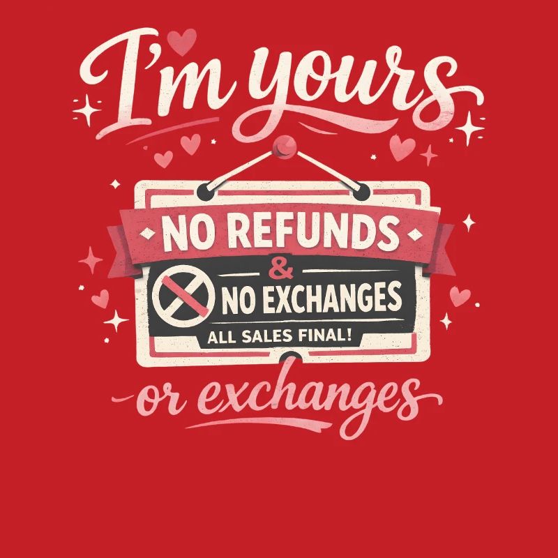 Je suis à toi Pas de remboursements Pas d’échanges Drôles de Saint-Valentin
