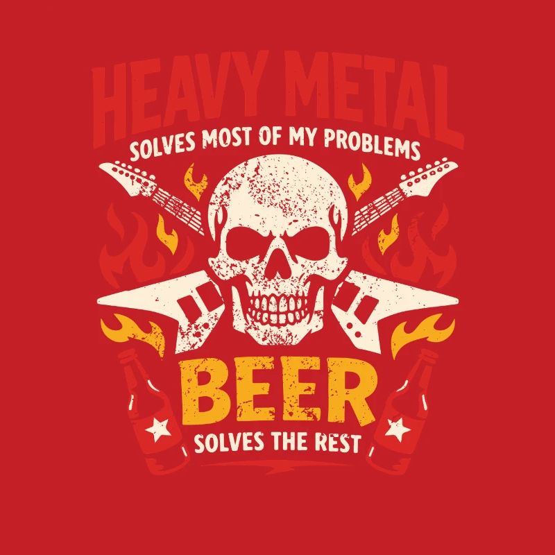 Heavy Metal solves my problems - Bier Spruch