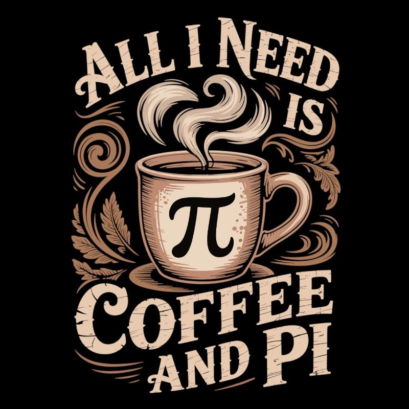 Math Coffee T-Shirt Pi Symbol Nerd Gift