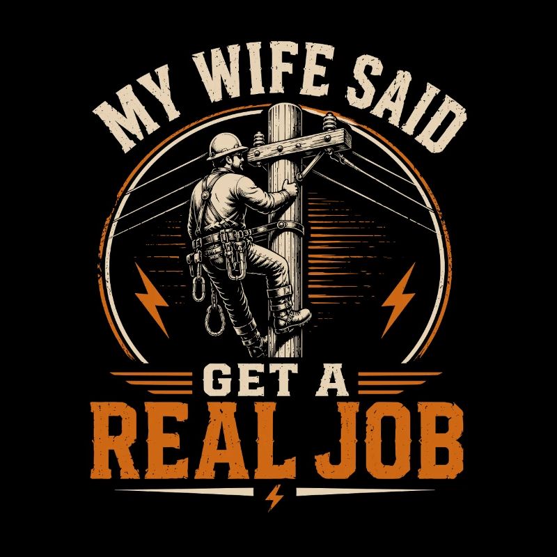 Lineman Electricity Engineer Dad Design