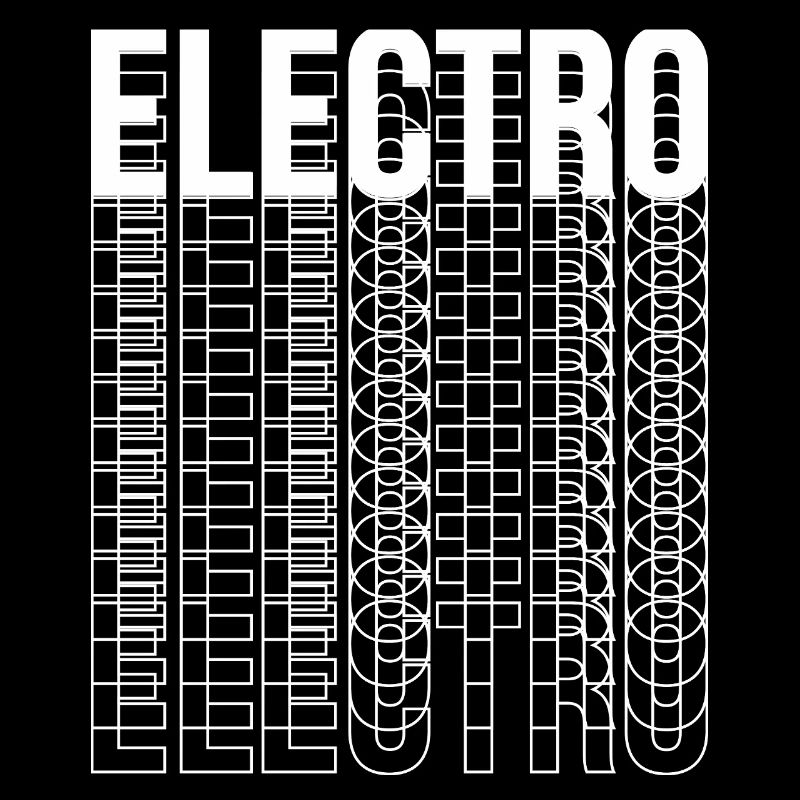 Electro music typography design logo