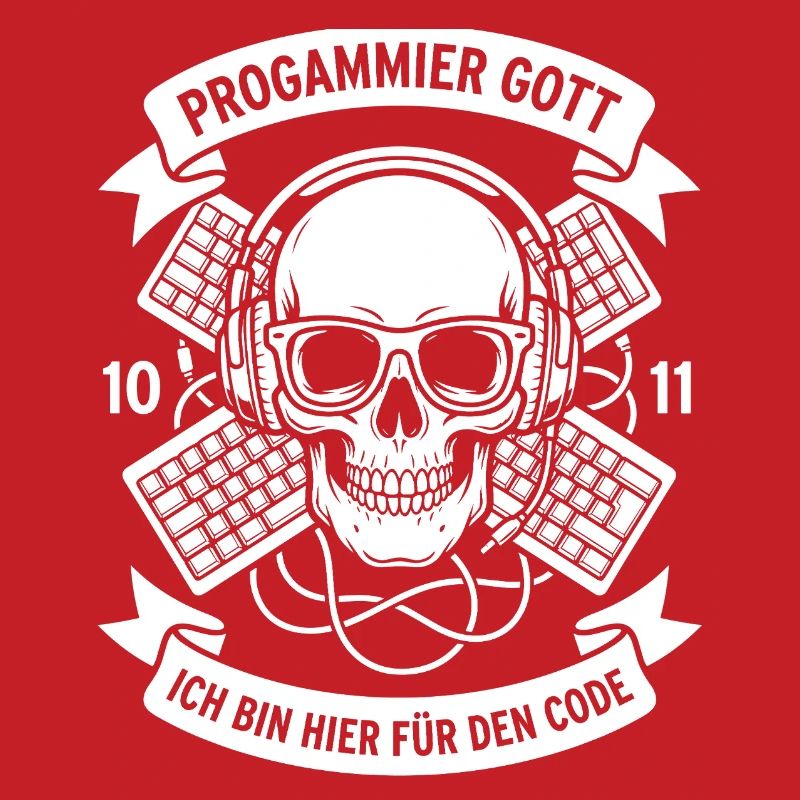 Code Schädel mit Kopfhörern