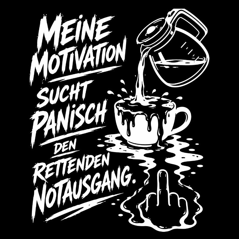 Überlaufender Kaffee bildet den Mittelfinger