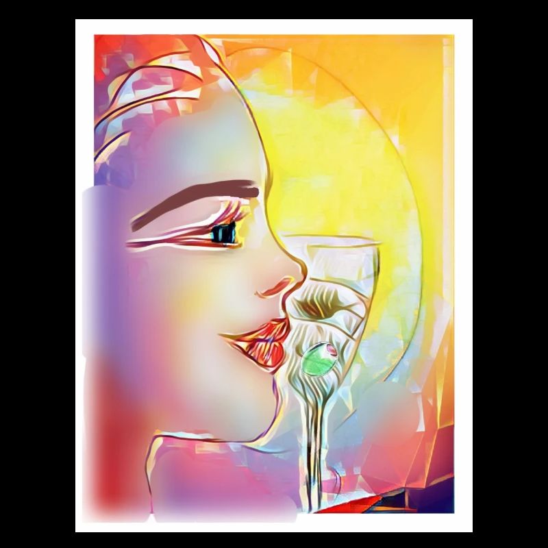 Profil coloré qui sirote