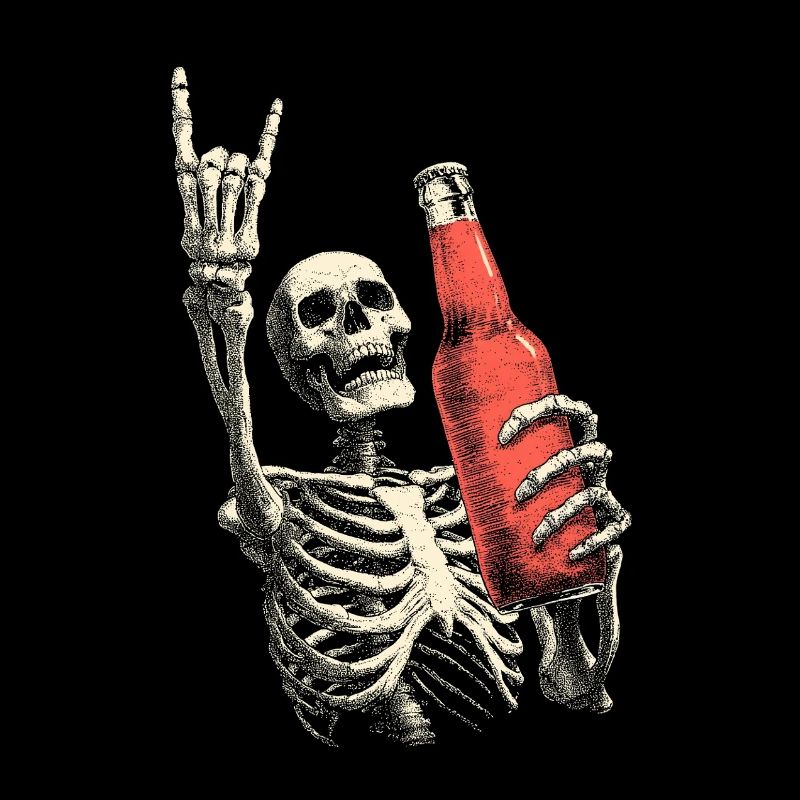 Skeleton with Bottle Party