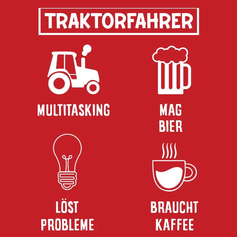 Traktorfahrer Kaffee Bier Multitasking