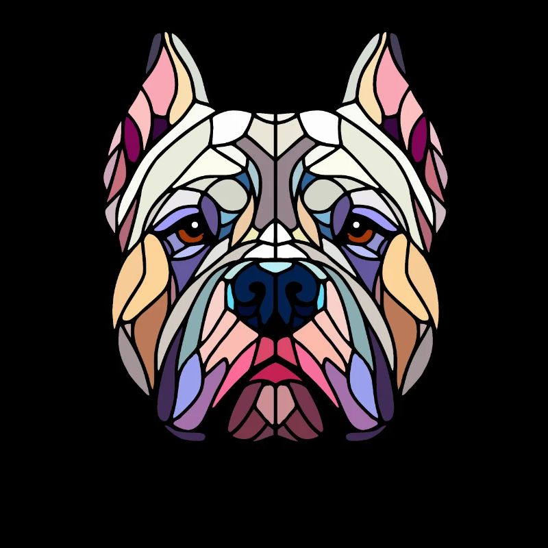 American bully geometric art, polygon head
