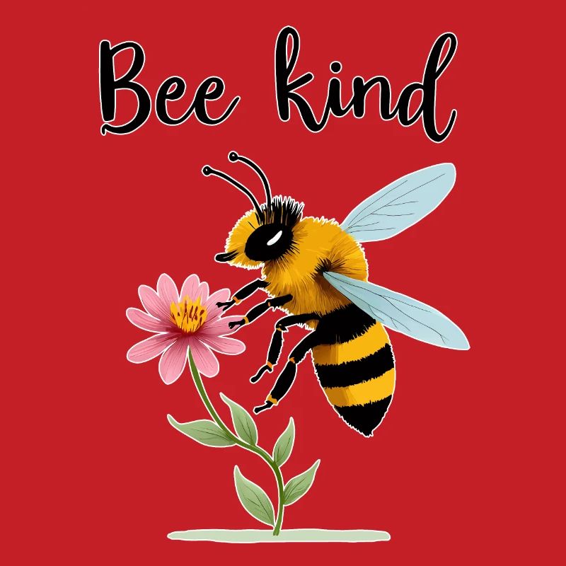 Bee Kind: Cute Bee with Tiny Flower