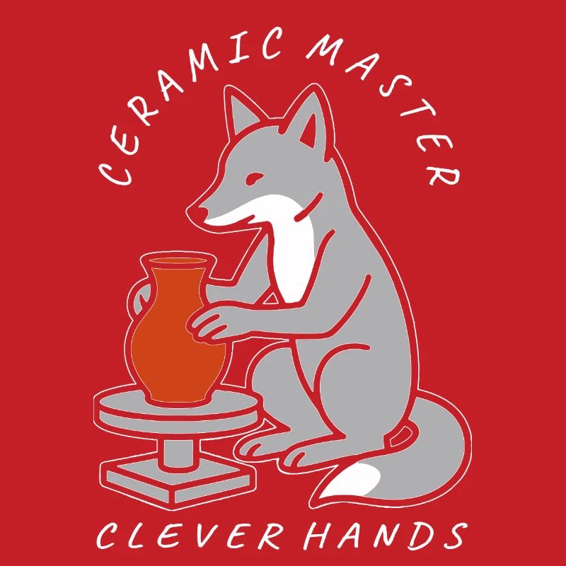Ceramic Master Fox on Pottery Wheel