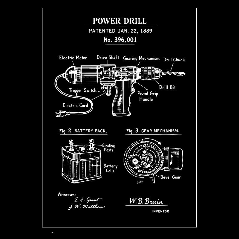 Power Drill Blueprint Sketch