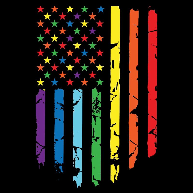 Rainbow flag with star pattern