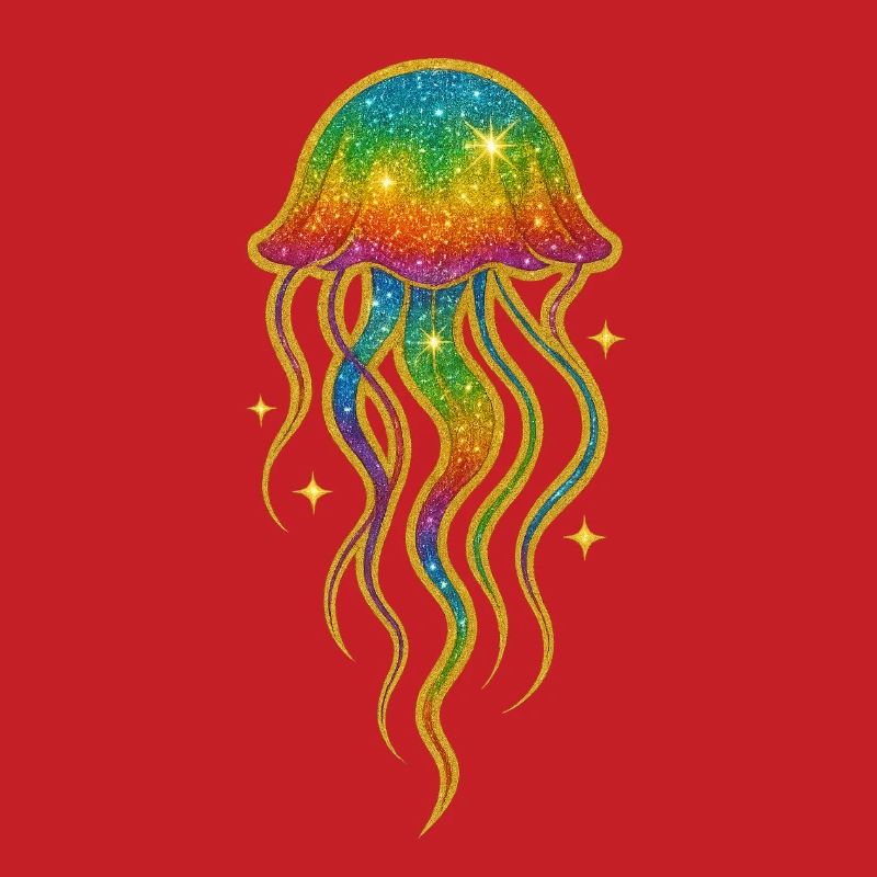 Rainbow Glitter Jellyfish
