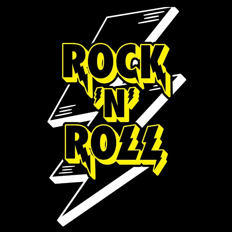 Rock 'N' Roll Lightning Bolt 3D Logo