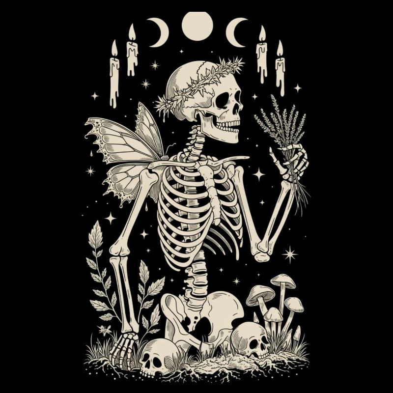 Gothic Skelett Fee mit Mondphasen