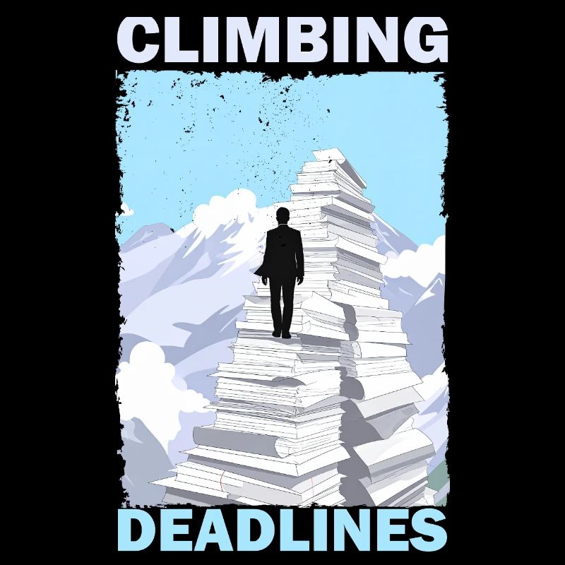 Climbing Deadlines – Funny Office Workload Mountai