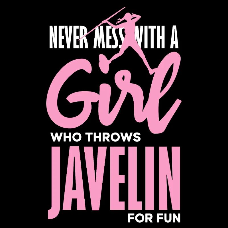 Javelin thrower with fun statement